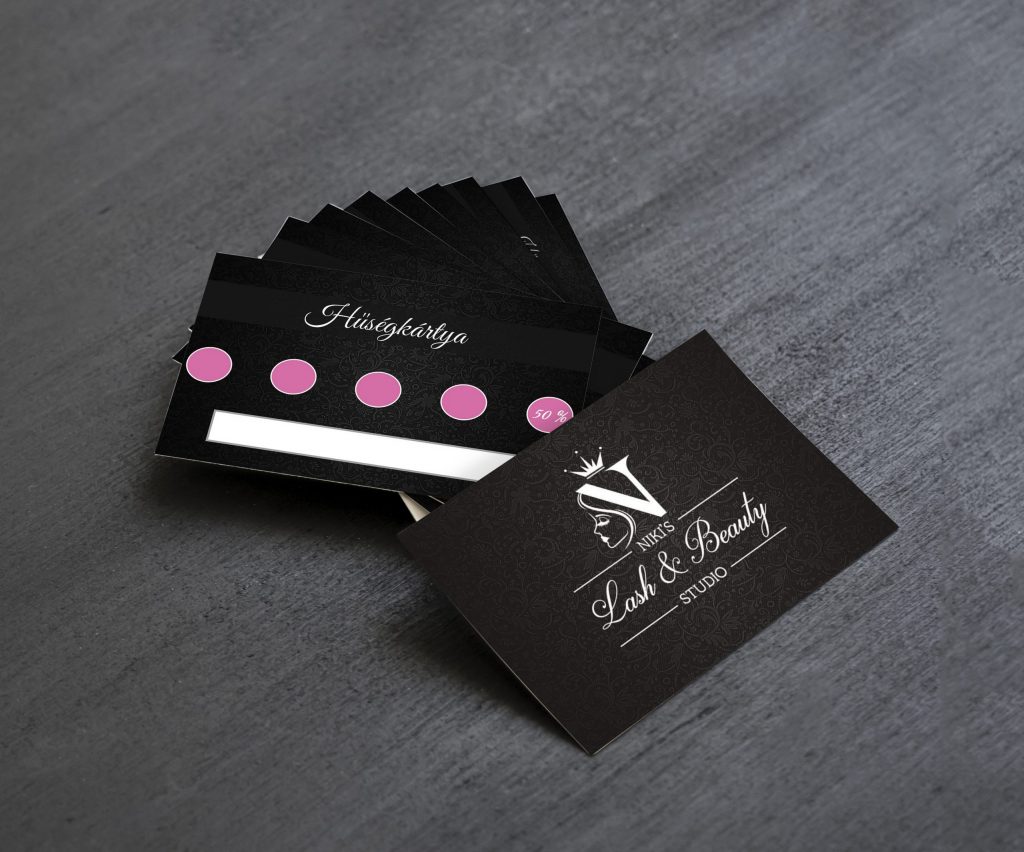 Niki's Lash & Beauty Studio Hűségkártya nevjegykartya keszites
